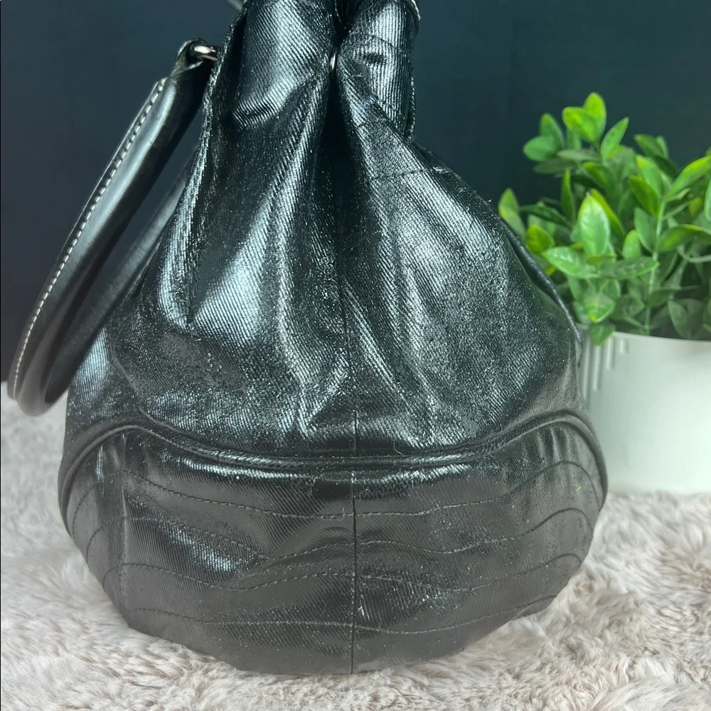 Burberry Blue Label Black Waxed Denim Handbag - Picture 4 of 10